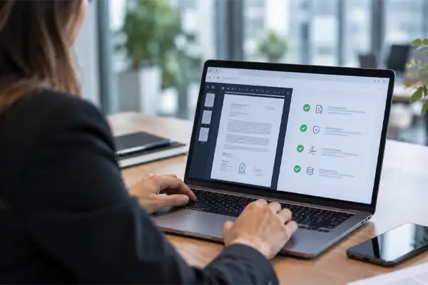 Validación de datos y verificación de un documento firmado electrónicamente