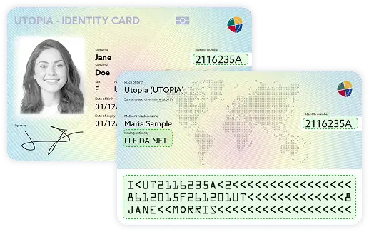Verificación automática de documentos oficiales como DNI y pasaportes Ilustración de un documento de identidad siendo escaneado para verificación digital