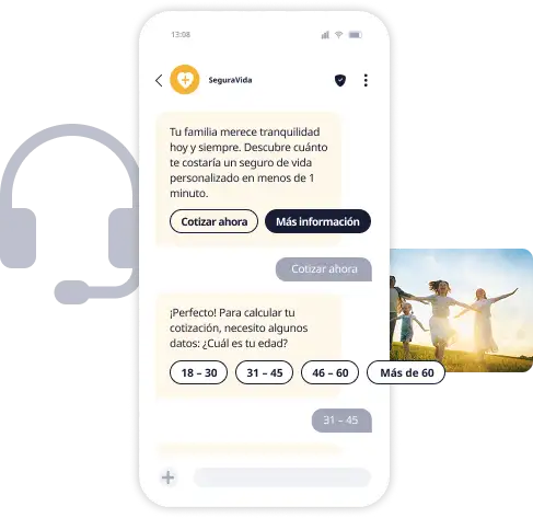 Conversacion bidireccional en mensajeria RCS con botones de respuesta rapida e interaccion en tiempo real
