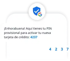 Mensaje RCS con codigo OTP y verificacion segura desde remitente verificado
