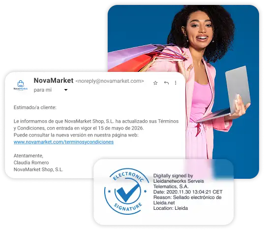 Correo electrónico certificado con evidencia de envío, entrega, contenido y adjuntos