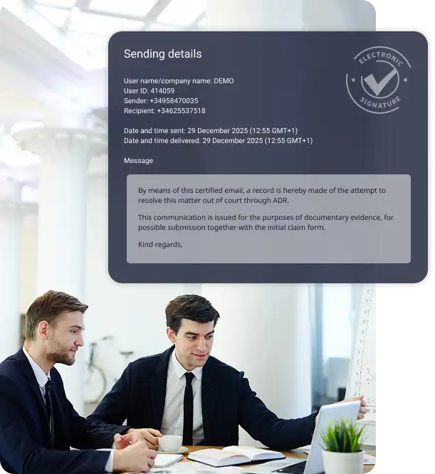 Certified reception mailbox to evidence incoming messages and attached documents