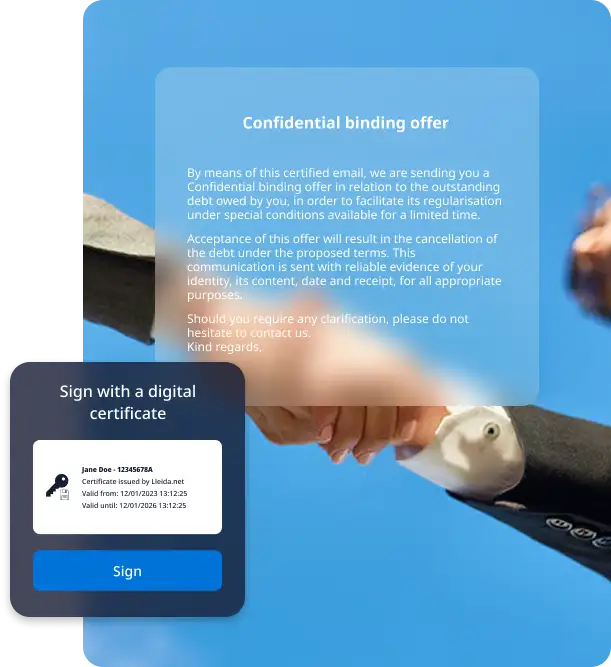 Advanced and qualified electronic signature process for contracts and legal documents